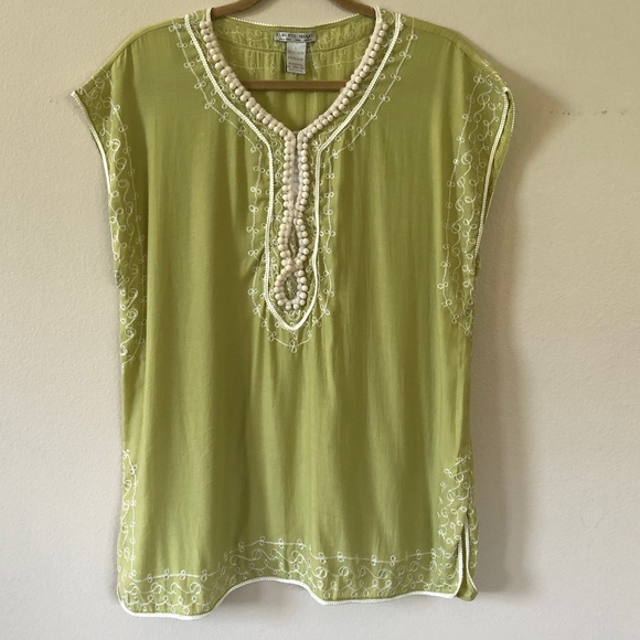 Alberto Makali Tops - Alberto Makali Green Boho Tunic